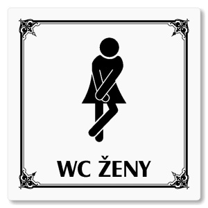 WC ženy, 148x148mm, bílá, Nebraska